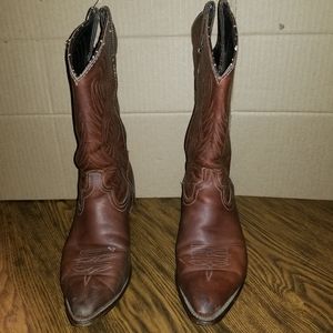 Women's Brown Leather Cowboy Boots - Code West